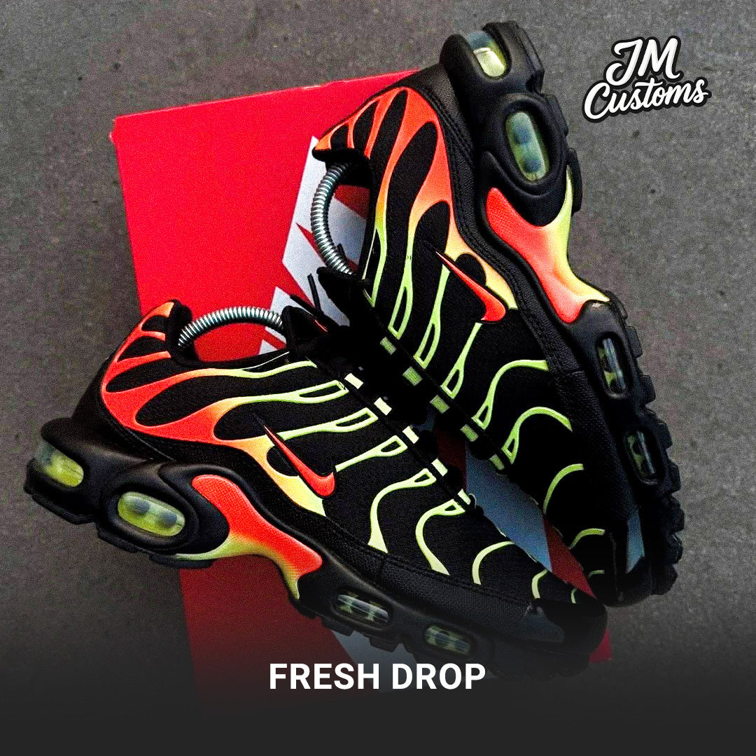 Fresh drop Air Max Plus TN black volt orange